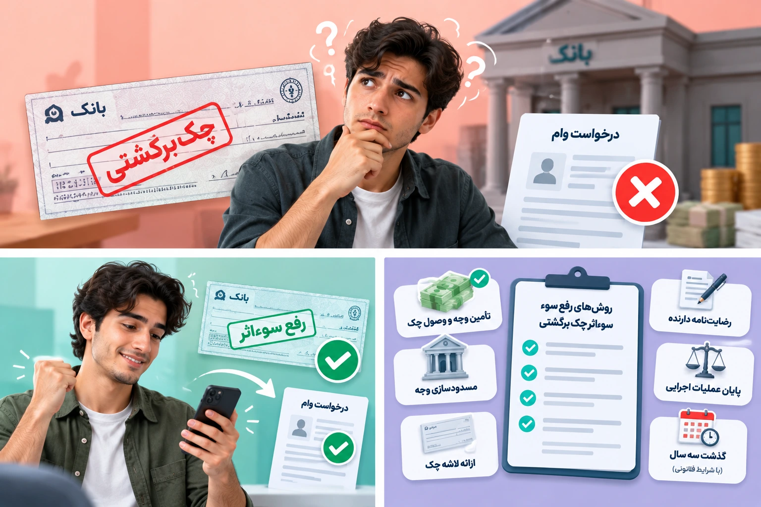 شرایط دریافت وام با چک برگشتی بعد از سوءاثر